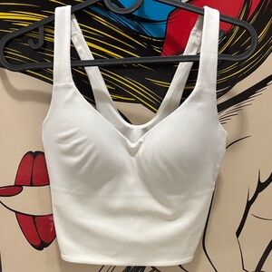 Nike White Sleeveless Crop Top/ Sports Bra
